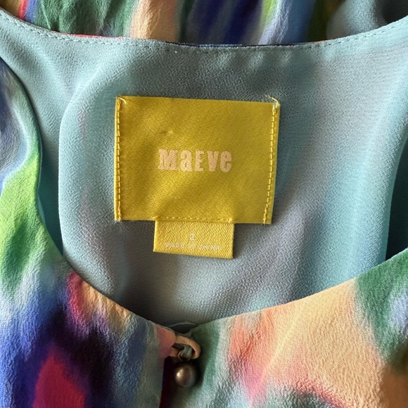 Maeve by Anthropologie Women's Size 2 Aloisia Watercolor Silk Flowy Maxi Dress - Picture 11 of 16